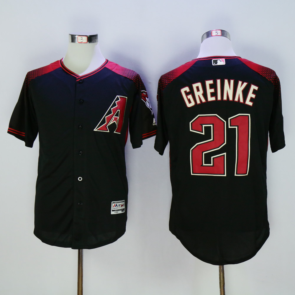 Men Arizona Diamondback #21 Greinke Black MLB Jerseys